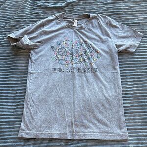 Bella Canvas Funny Gray Tee with Festive Print